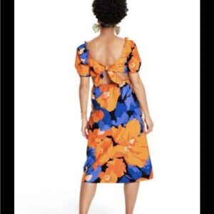 Tabitha Brown Floral Orange and Blue Maxi Dress